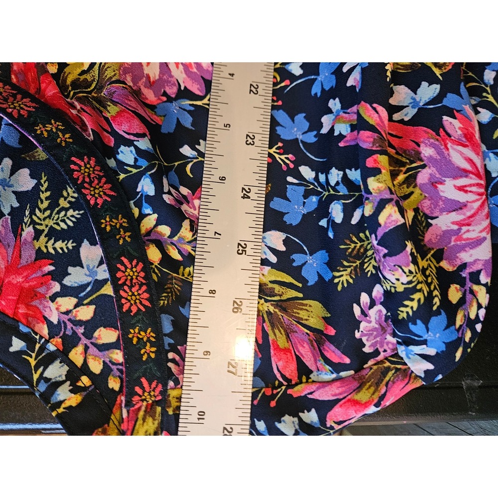The Pioneer Woman Peasant Top Women XXXL Navy Blue Ditzy Floral 912P908PW #803 - Picture 6 of 11
